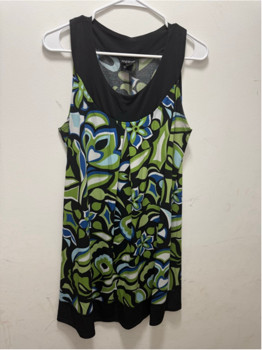 Women's Enfocus Women Floral Tank Top Plus 16W Black Green Blue